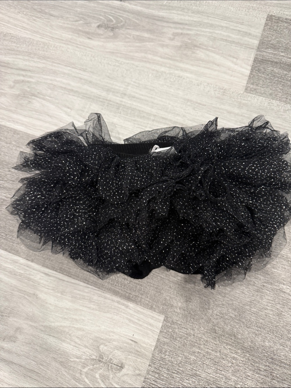 Posh Peanut Black Sparkle Tulle Ruffle Skirt